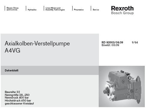 A4VG 系列柱塞泵|德国Rexroth力士乐官方网站|Rexroth力士乐油泵|柱塞泵|齿轮泵|Rexroth力士乐叶-液压设备维修